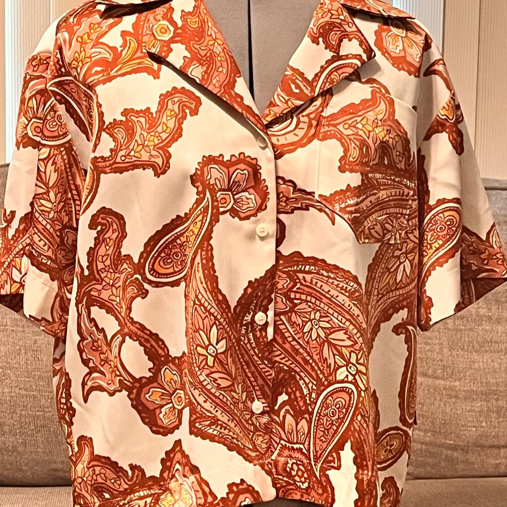 Brown and Cream Paisley Shirt